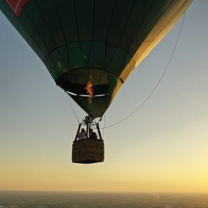 Air-Air View währen einer Ballonfahrt über dem Kreis Gütersloh